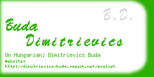 buda dimitrievics business card